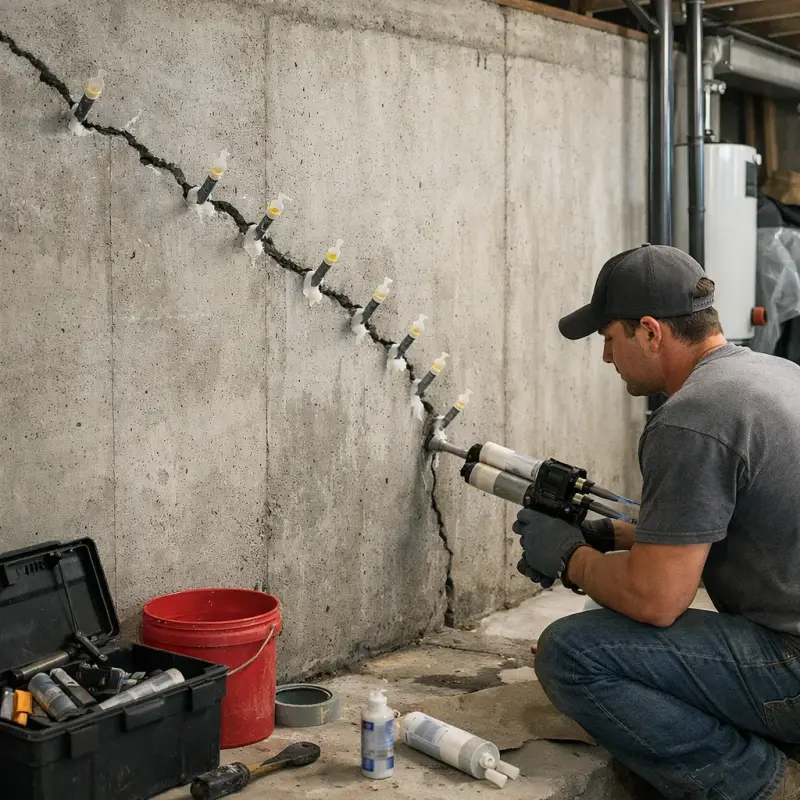 Basement Wall Crack Repair Roseville